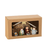 Vue latérale de la crèche LED J-Line en porcelaine multicolore