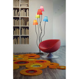 Lampe debout "colori", lampadaire avec parapluies textiles colorés, avec version E14, pour salle à manger, salon, couloir ou bureau, 156 cm de haut