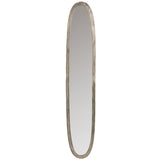 Miroir ovale J-Line en aluminium gris antique, élégant et raffiné