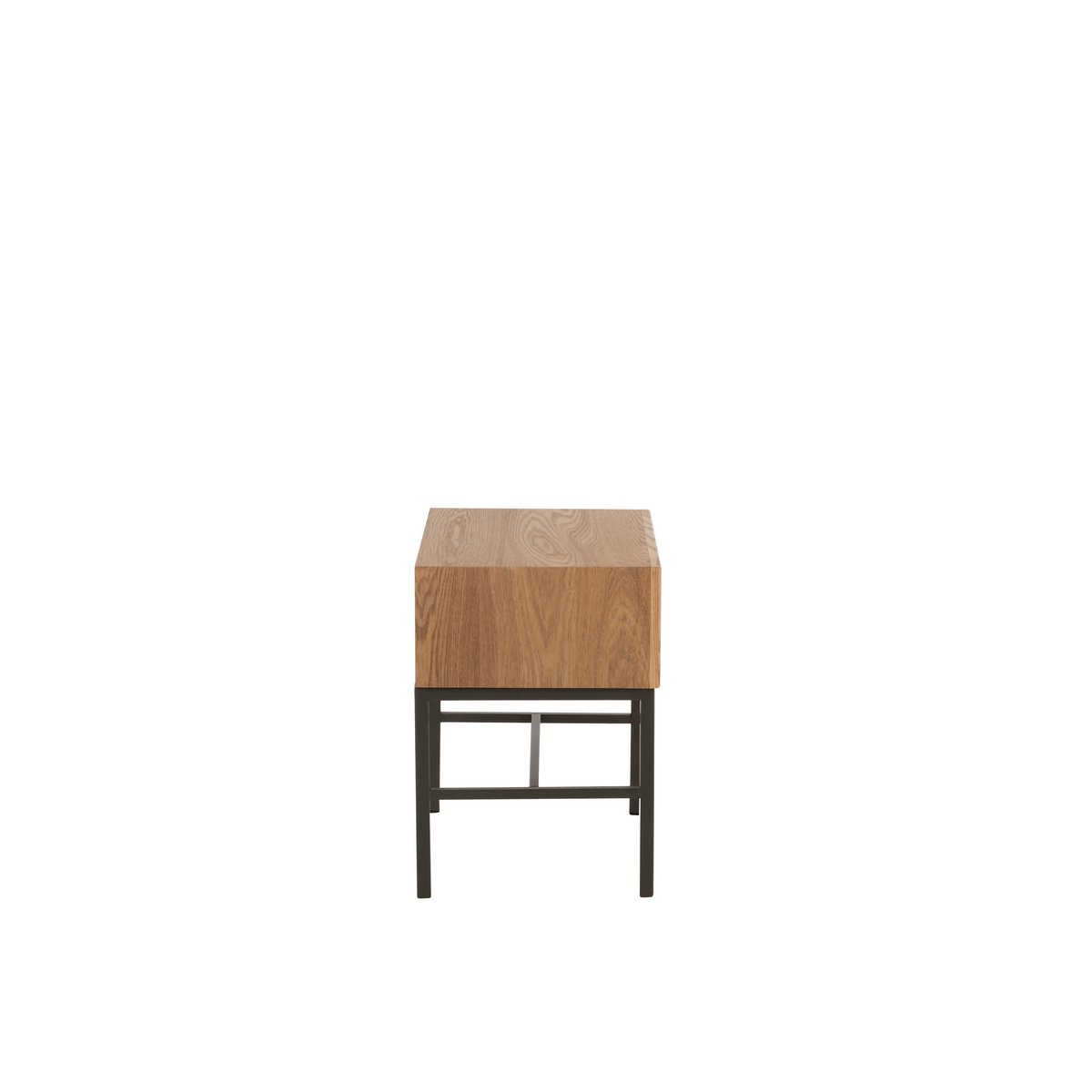 Détail de la structure en bois et métal de la table J-Line