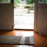 Tapis en jonc de mer 120x60 cm SEWU | Tapis rayé en jonc de mer
