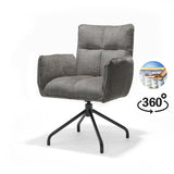 Fauteuil Nova Tissu Cremona %2393 Gris Foncé - Structure rotative 360 noir P14