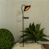 Lampe solaire LED "Bowler" avec une brochette pour le jardin et la terrasse en métal et en plastique en noir, avec des LED fermement construites, lampe solaire pour le jardin 86 cm de haut