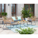 Ensemble de jardin complet en polyrotin avec table et sièges