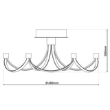 LED Plafond Lampe "Festival" Ø 60 cm, Nickel Matt en métal et plastique, fermement construite - LEDS, ÉCLAIR