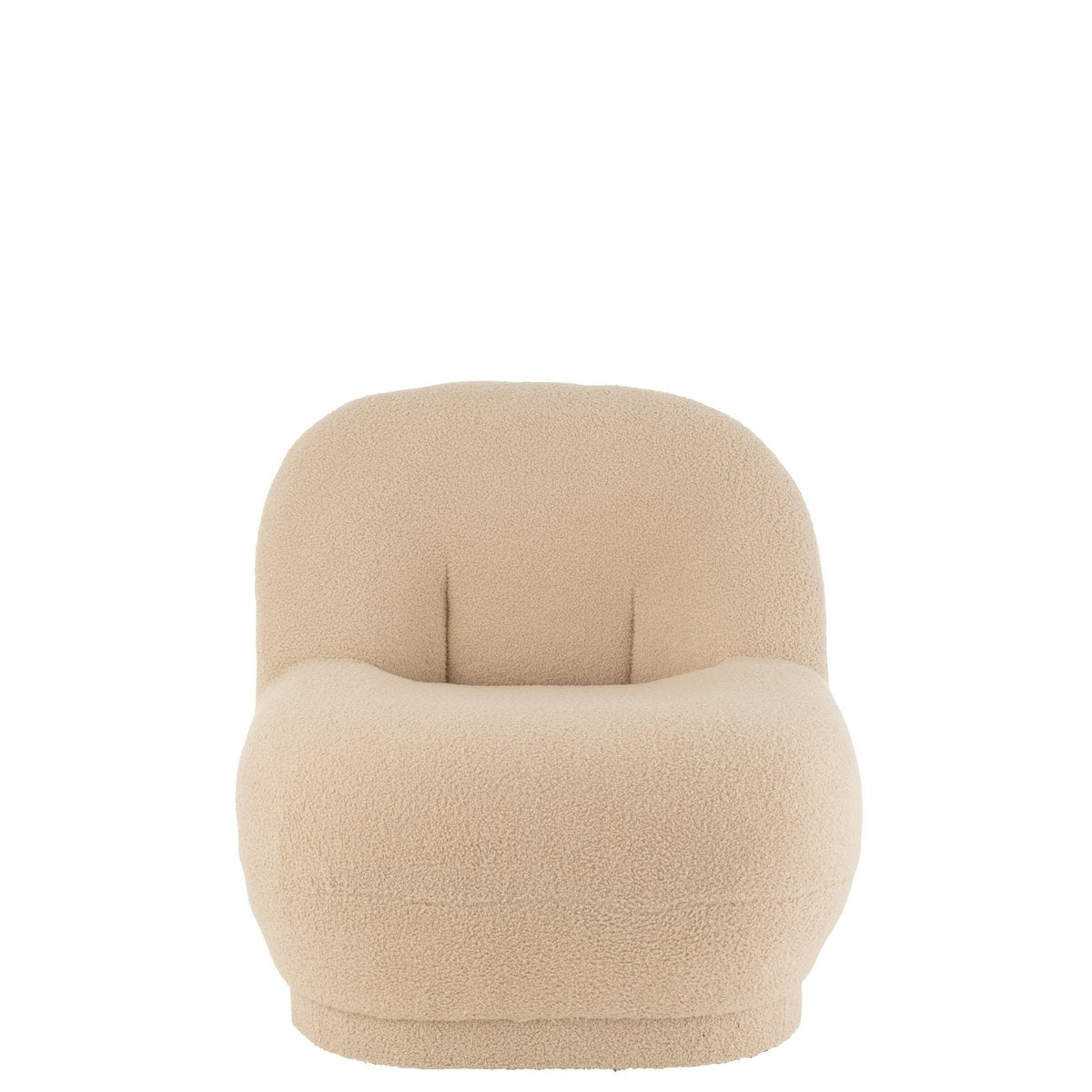 Fauteuil J-Line Zetel Teddy Bouclé en beige avec texture douce