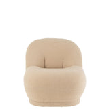 Fauteuil J-Line Zetel Teddy Bouclé en beige avec texture douce