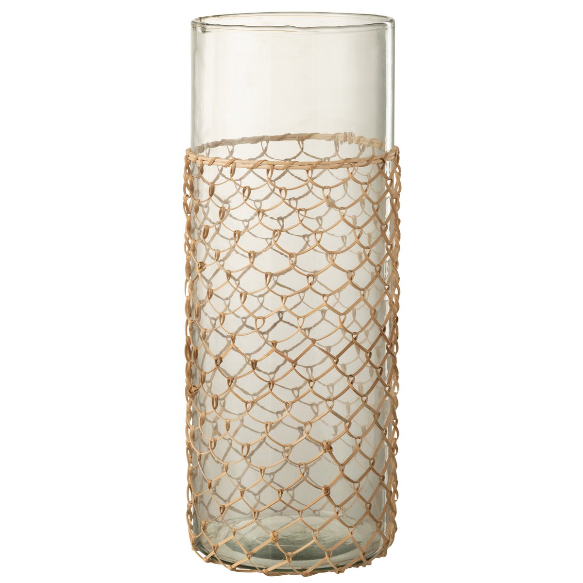 Vase Tricot J-Line en verre transparent, ambiance décorative