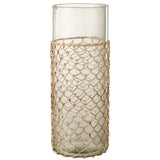 Vase Tricot J-Line en verre transparent, ambiance décorative