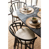 Chaise J-Line + coussin - jute/textile - noir/blanc
