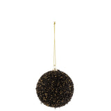 Boule de Noël Glitter J-Line noir et or, vue de face