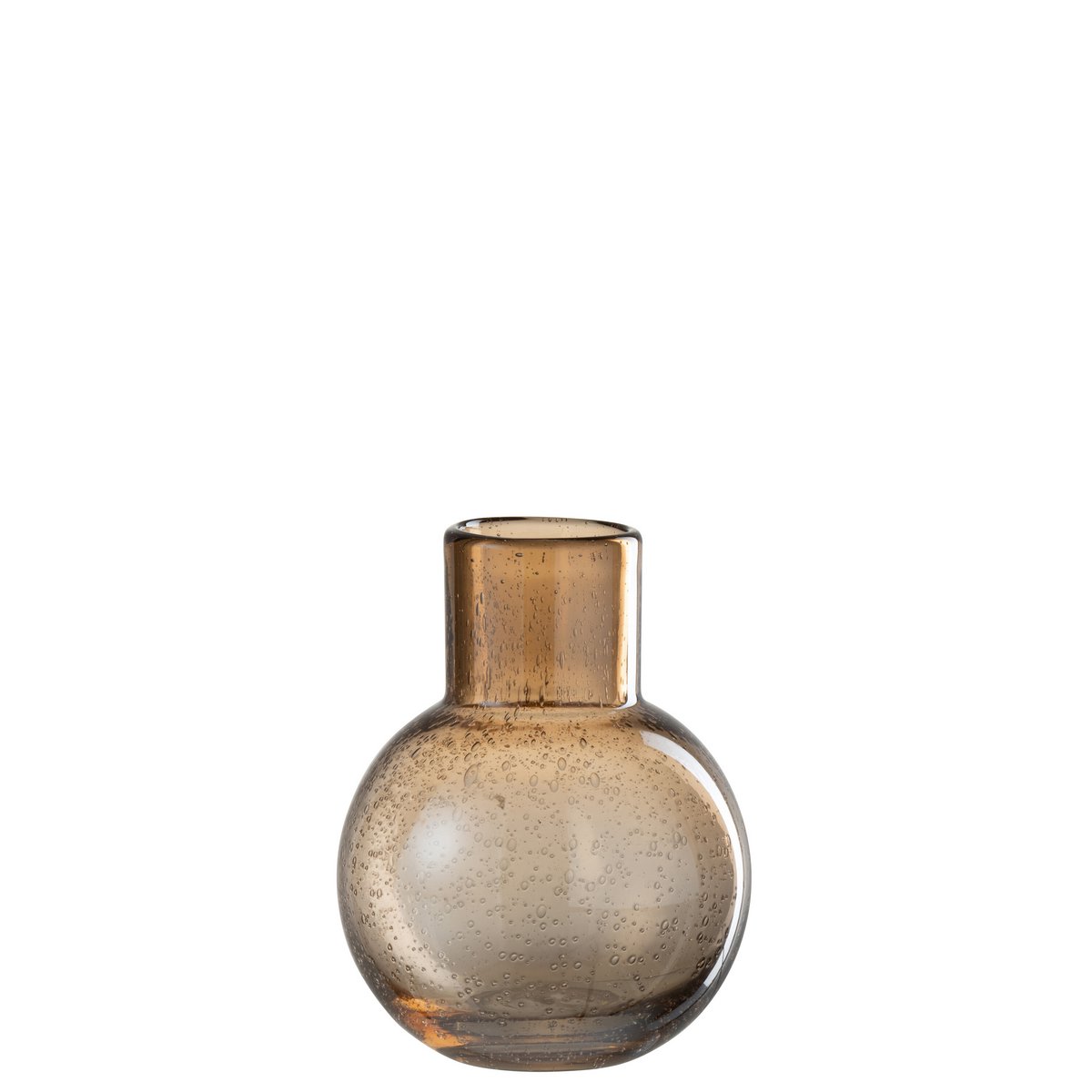 Vase Ball en Verre Amber - Présentation avec fleurs