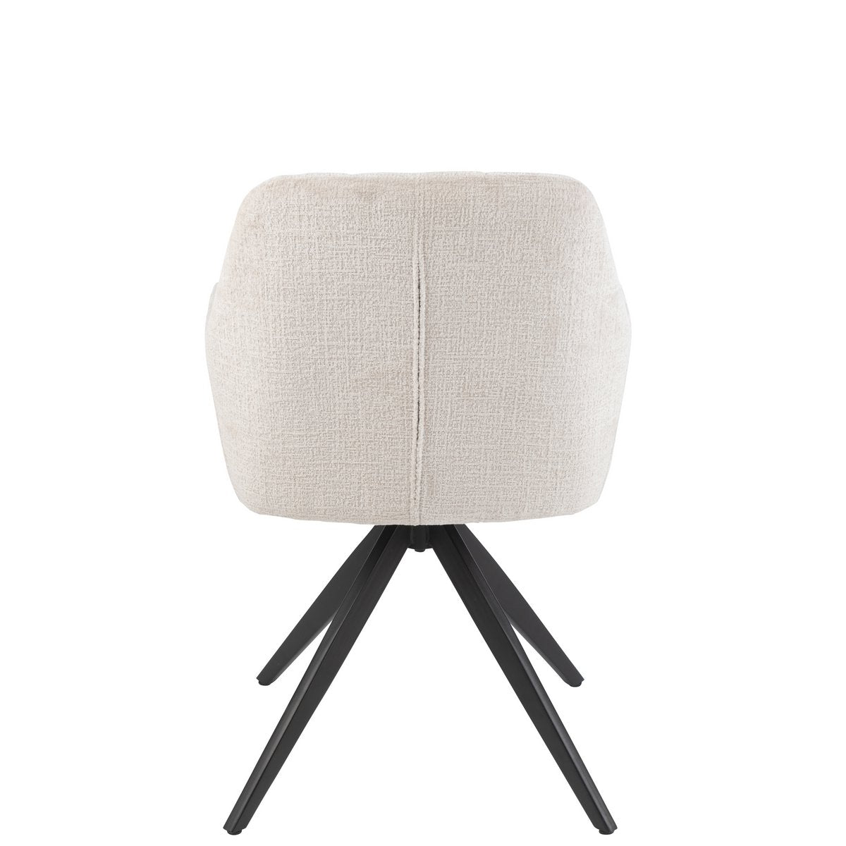 Vue latérale de la chaise J-Line Louna en ivoire