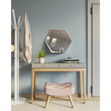 Miroir mural Gorillz Hive avec étagère - Miroir hexagonal - 60 x 52 cm - Blanc industriel