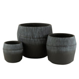 Pot de fleurs J-Line Liline en céramique noire, vue de face
