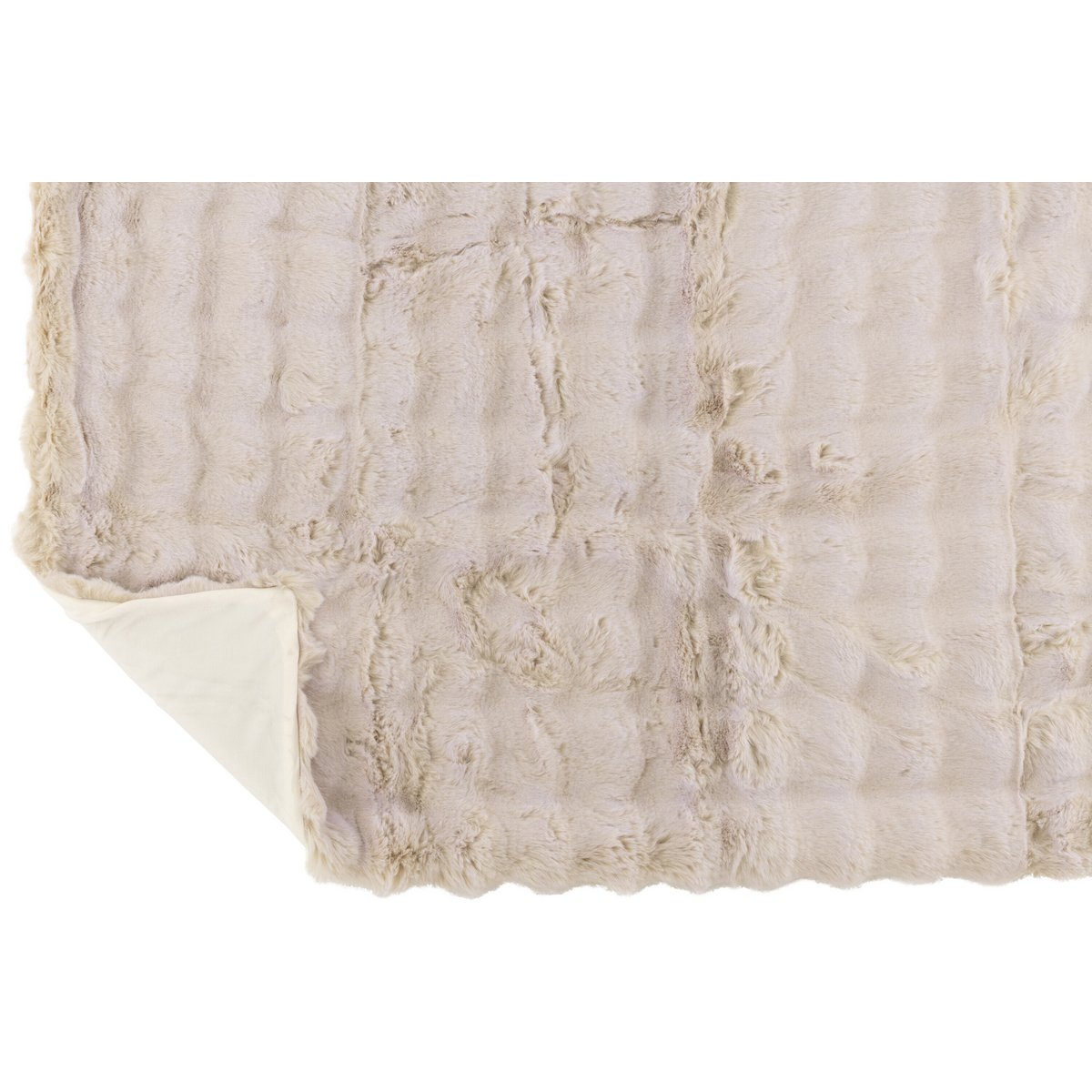 Détail du plaid Wave Ivoire, mettant en avant la qualité du polyester