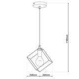 La lampe pendentielle "canto", lampe suspendue en métal noir et or, socket e27, pour salle à manger, salon, couloir ou bureau, 26 x 26 cm