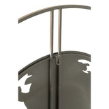 Horloge J-Line Klok World Map - vue avant avec design en métal marron