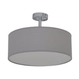 Plafonnage textile "New York", lampe de plafond classique avec des lames de texte en gris, avec une prise E27, une plafonnier de 40 cm de diamètre, adaptée à l'ensemble du salon
