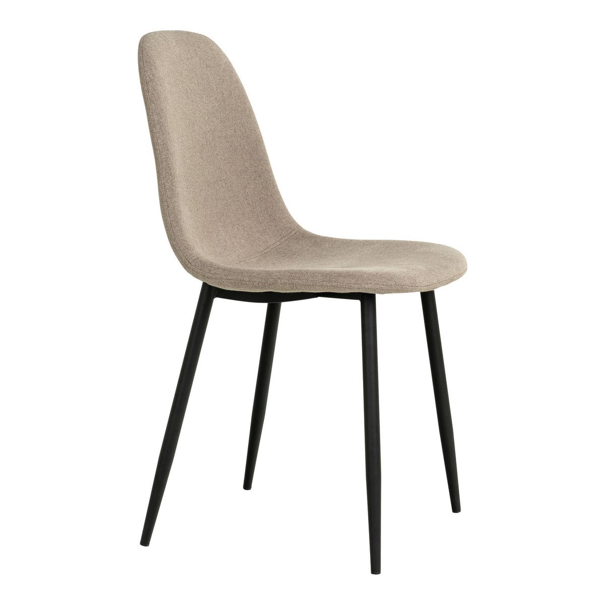 Gros plan sur le tissu en polyester pierre de la chaise Stockholm, soulignant le confort du siège.