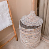 Panier à linge avec couvercle KAJA en fibre de banane