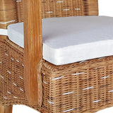 Chaises de salle à manger Ensemble avec des accoudoirs 2 pièces chaise de rotin Perth Capuccino Cockture Froms durable