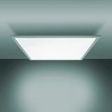 Panneau LED Light "Nico", lampe à plafond métallique fonctionnelle et le plastique en blanc, avec des LED fixes et de nombreuses fonctions, idéales pour le bureau, la pratique ou l'atelier, env. 45 x 45 cm