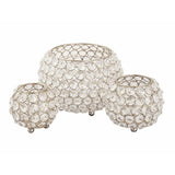 Porte-traits en prune-toilette Set Crisstal en 3 parties Chandelle en or ou argent vintage Silver Crystal