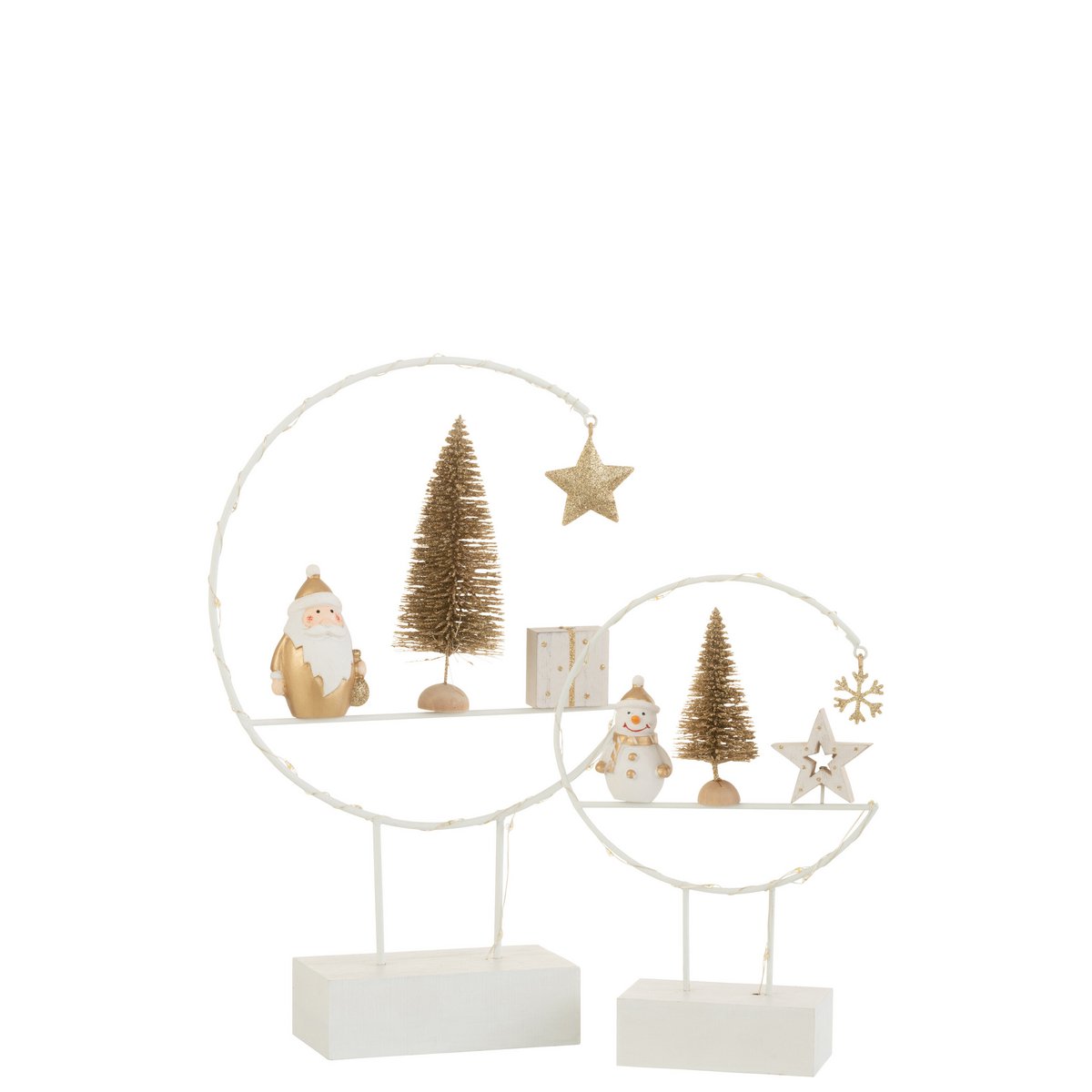 Demi-Cercle LED Père Noël allumé, ambiance festive