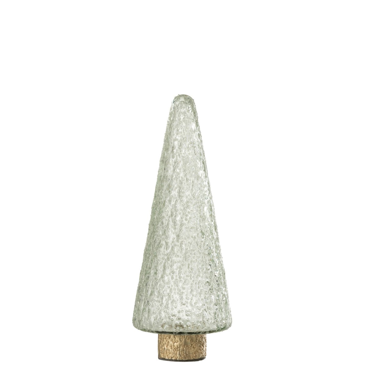 Pied de sapin de Noël J-Line en verre doré, élégant et scintillant