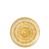 Assiette J-Line Jam en porcelaine blanche et ocre, vue de face