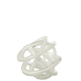 Presse-papier Infinity Knot en verre blanc, design moderne et élégant