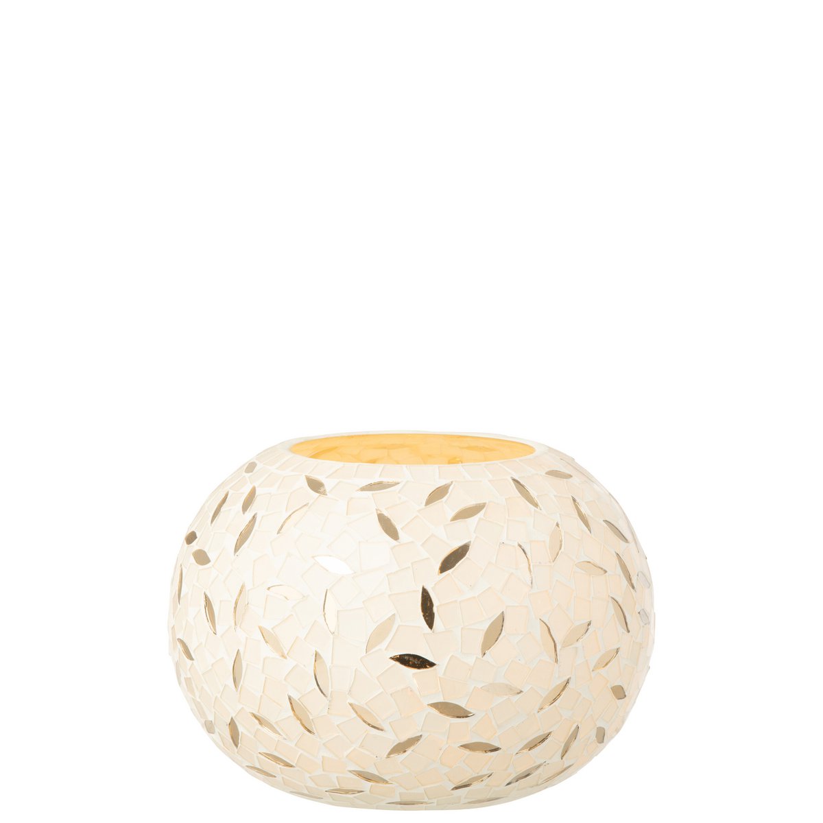 Détail du design en mosaïque du bougeoir J-Line Ball Mosaic