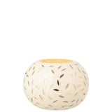 Détail du design en mosaïque du bougeoir J-Line Ball Mosaic