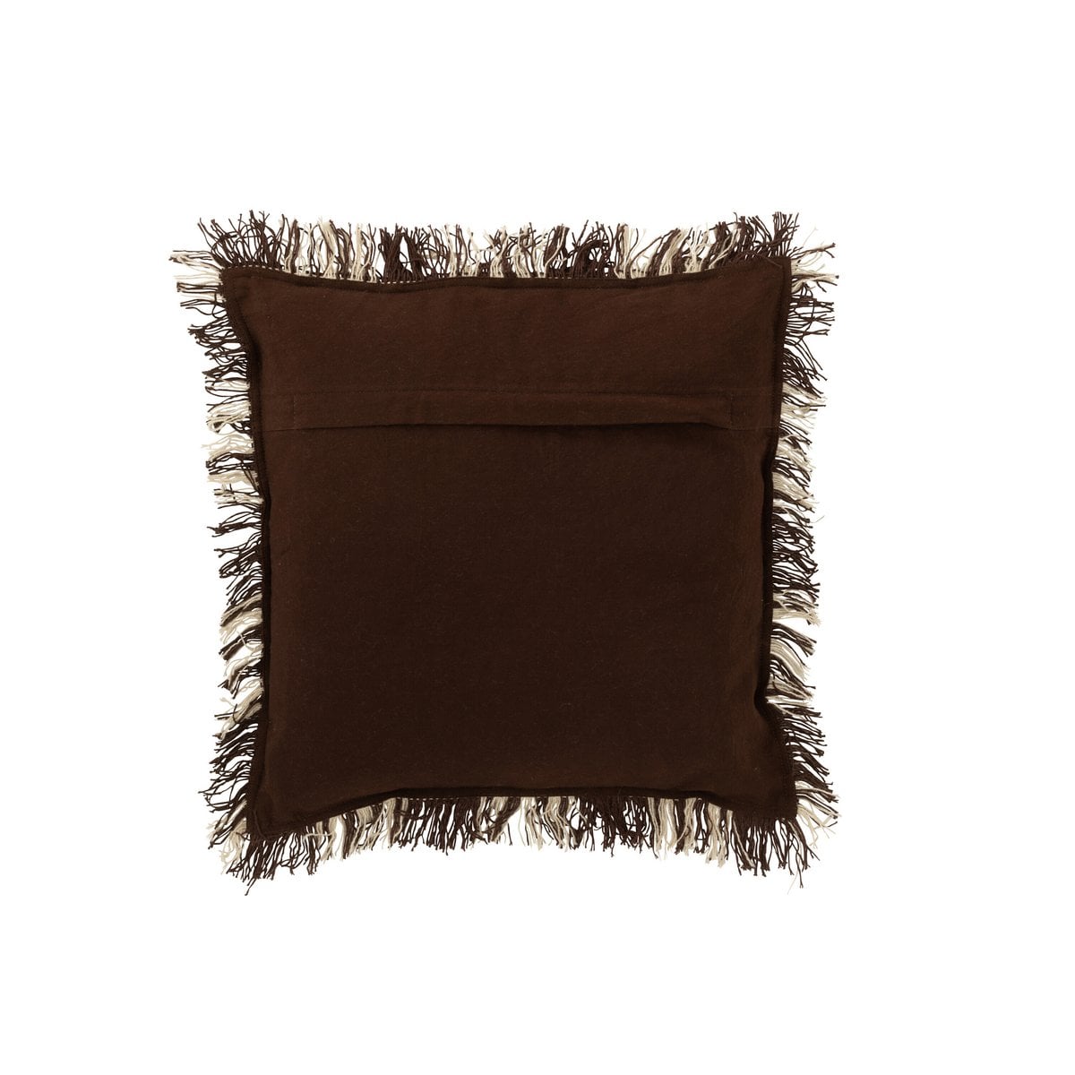 Coussin J-Line à carreaux marron et blanc, vue de face