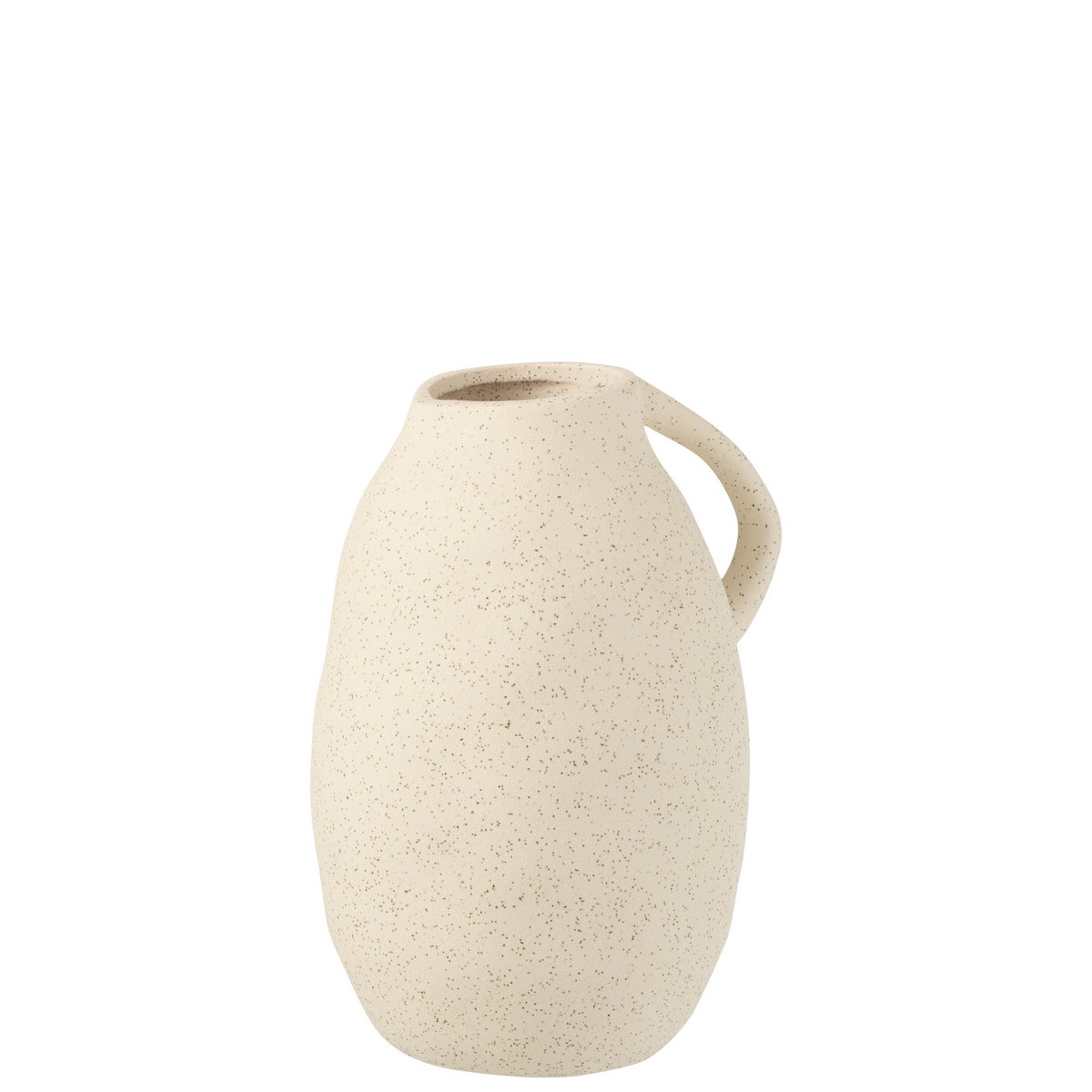 Vase J-Line en céramique beige, design élégant et classique, 25 cm de hauteur