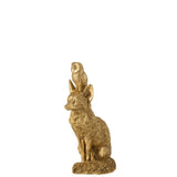 Statue Renard + Hibou sur une table en intérieur
