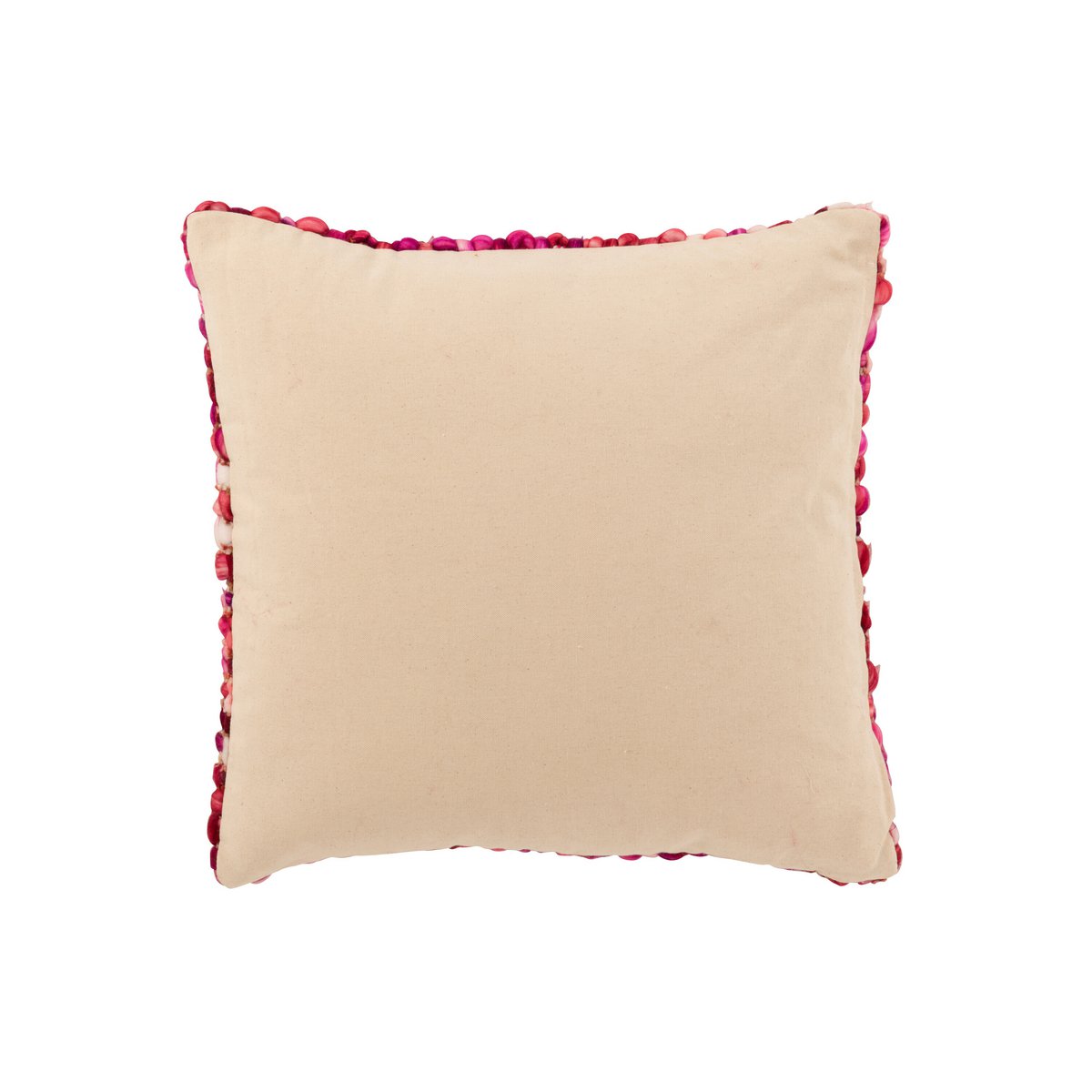 Coussin J-Line Gebreeten rose foncé, vue avant avec texture textile
