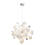 Pendant la lampe "Explosion" blanche en métal et en verre, versions G9, pour salle à manger, salon, couloir ou bureau, lampe suspendue Øca 65 cm