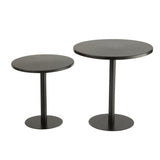 Table d'appoint ronde en métal noir - vue de face