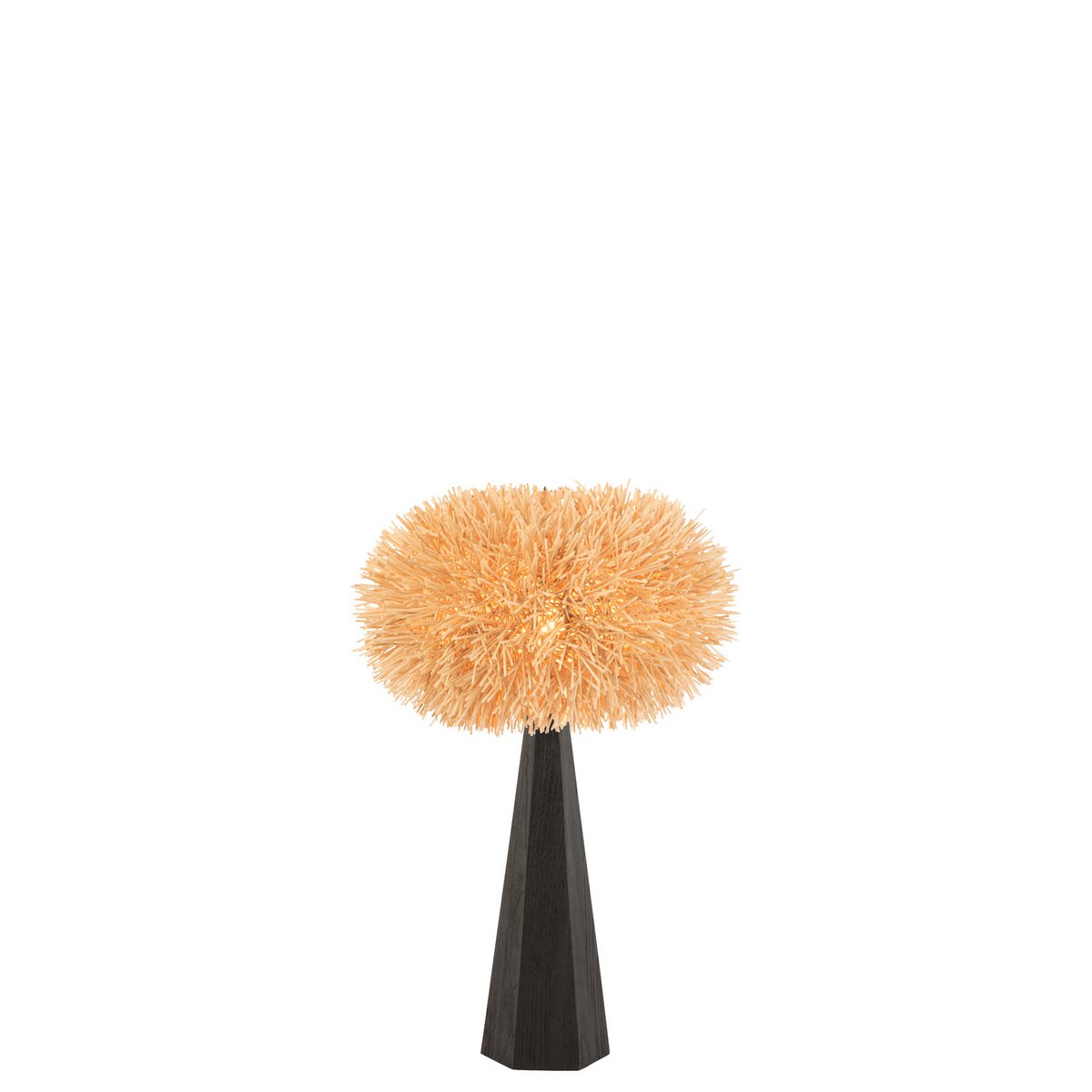 Pied de lampe J-Line Octogonal, détail de la texture en bois