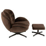 Canapé J-Line Relax marron, détail des pieds en métal