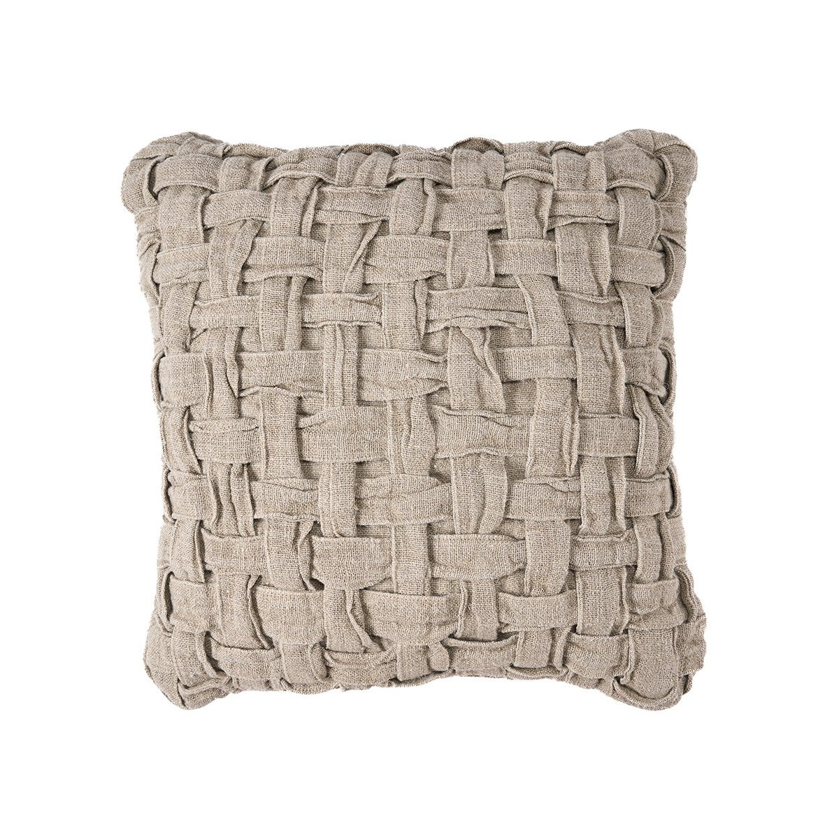 Housse de coussin Crosier en lin naturel, vue de face