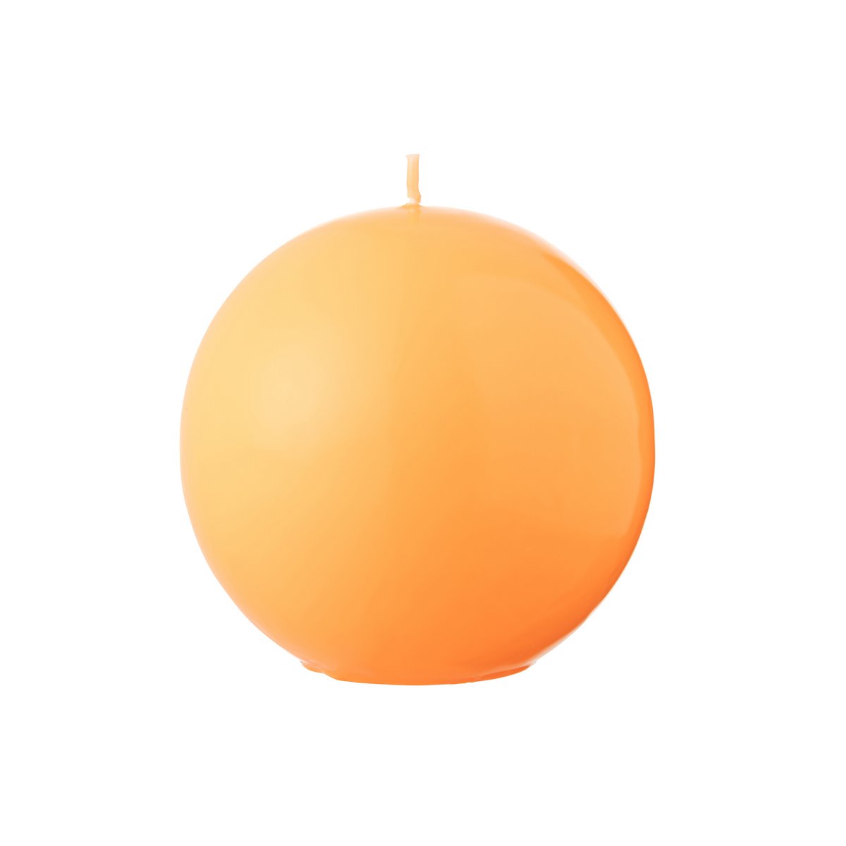Bougie Boule J-Line en cire fluo orange, vue de face
