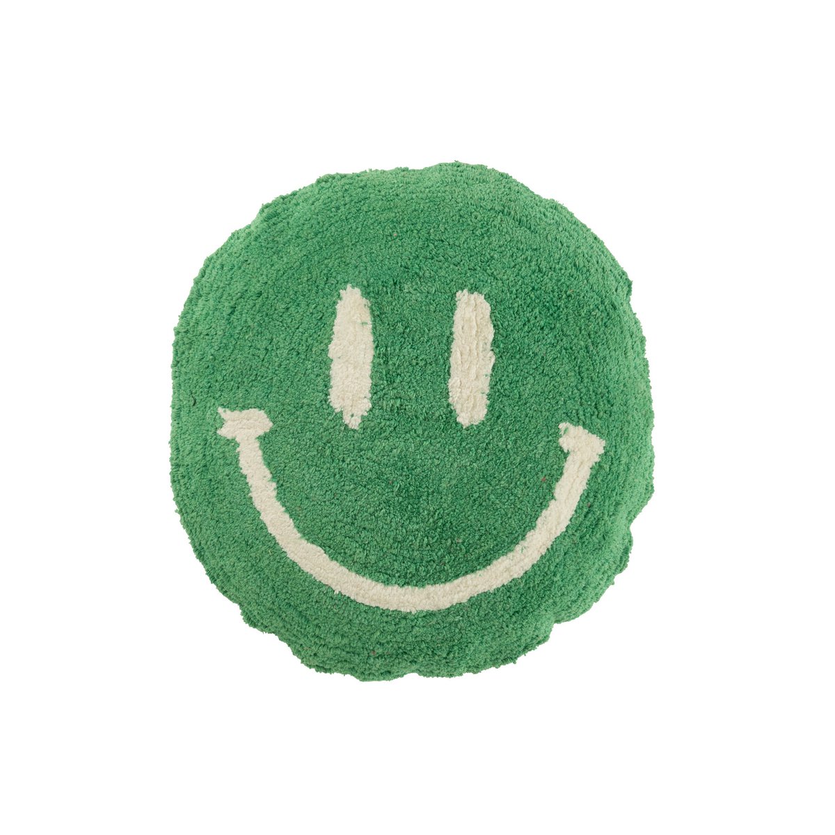 Coussin Smiley sur un canapé moderne, ambiance intérieure