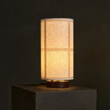 Lampe à poser Sakura marron foncé en lin et bois