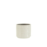 Pot de fleur J-Line Shiny en céramique blanche avec finition brillante, diamètre 12 cm