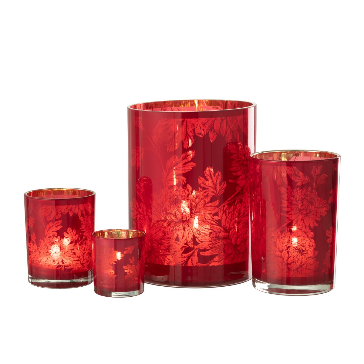 Vue latérale de la lanterne J-Line Fleurs, design raffiné