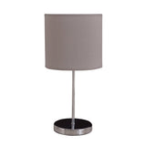 Lampe de table "New York", lampe de table en métal classique avec des lames de texte en gris, avec une prise E27, 38,5 cm de haut, parfaite pour le salon, la salle à manger, le couloir et le bureau