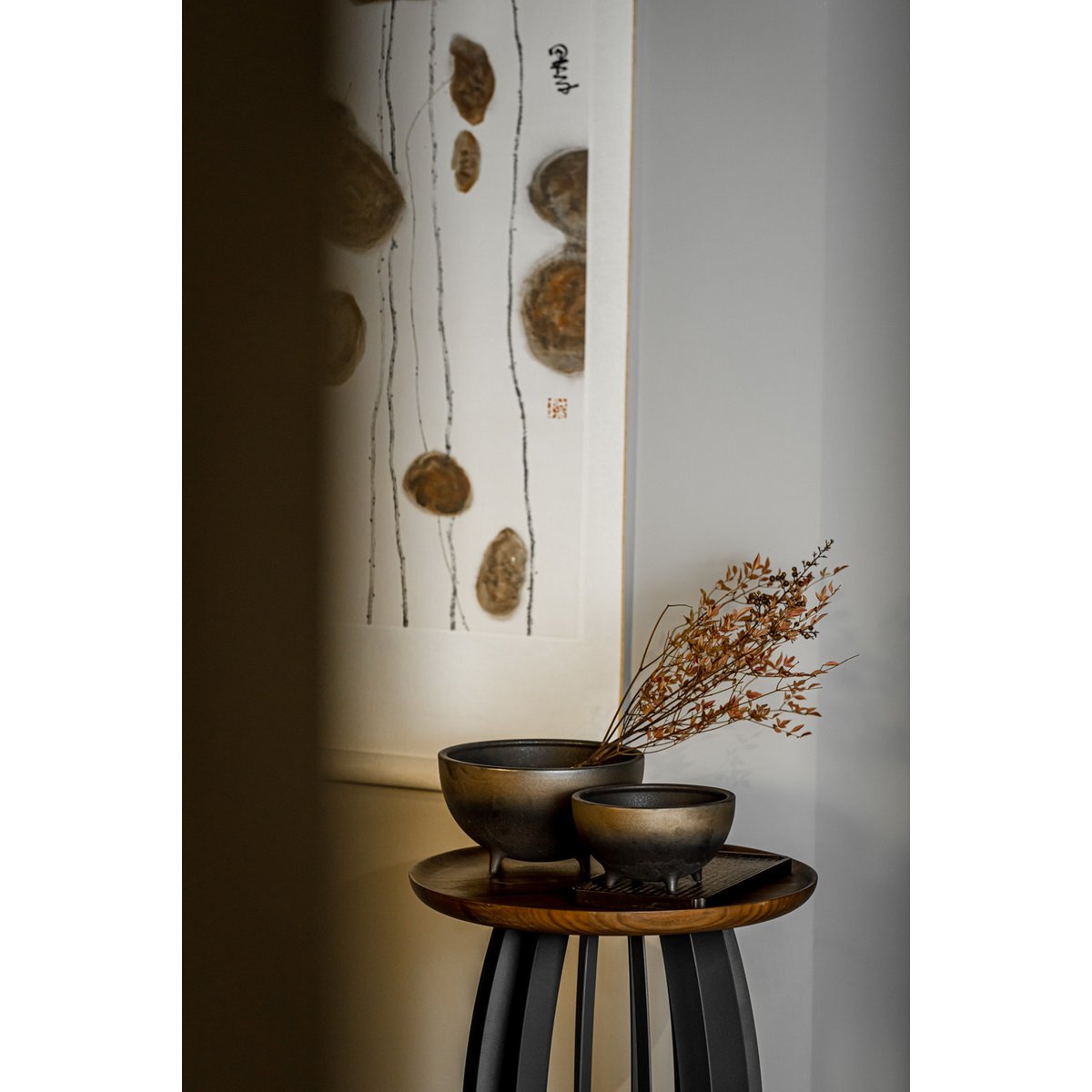 Bol en céramique avec finition bronze noir